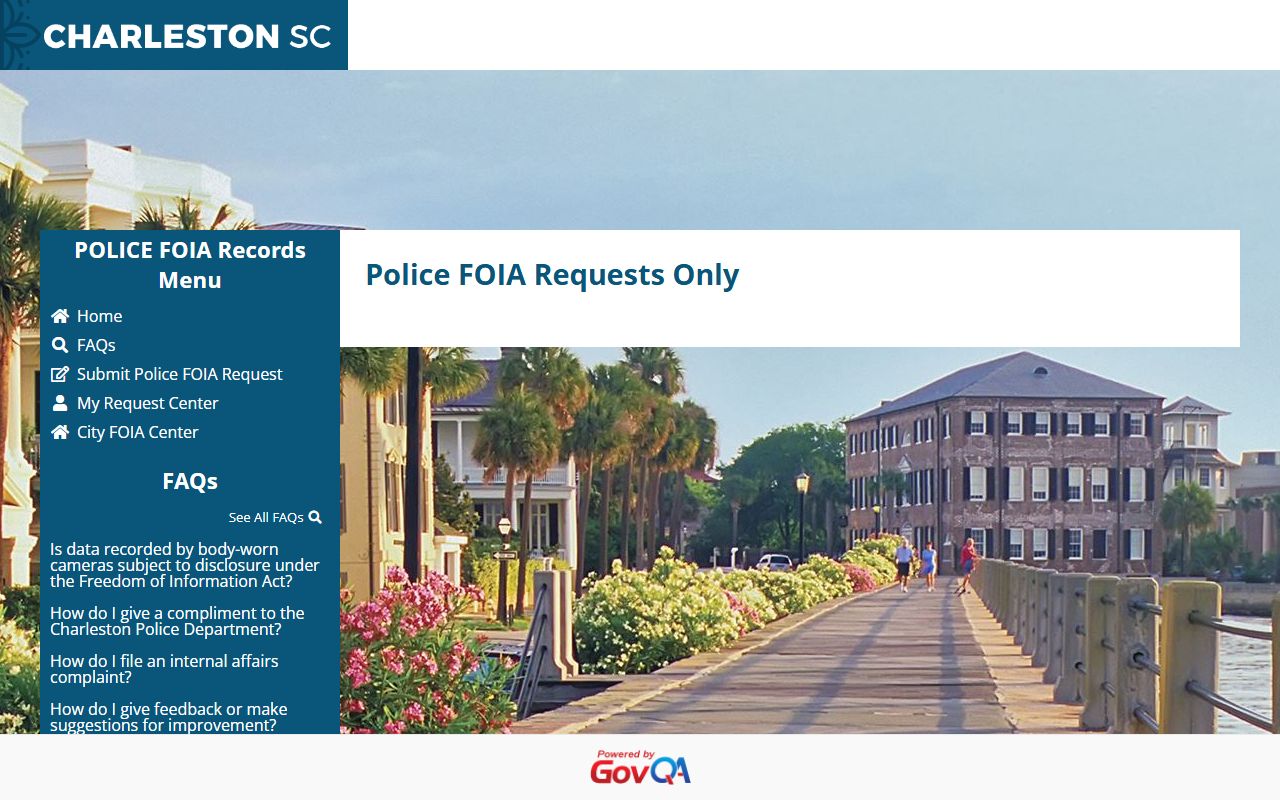 Charleston Police Department headquarters, which coordinates on sex offender matters within city limits