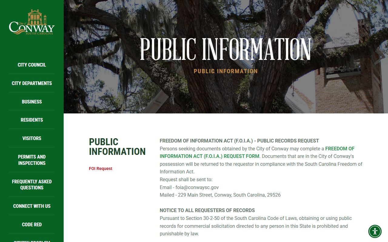 conway sex offender public records foia