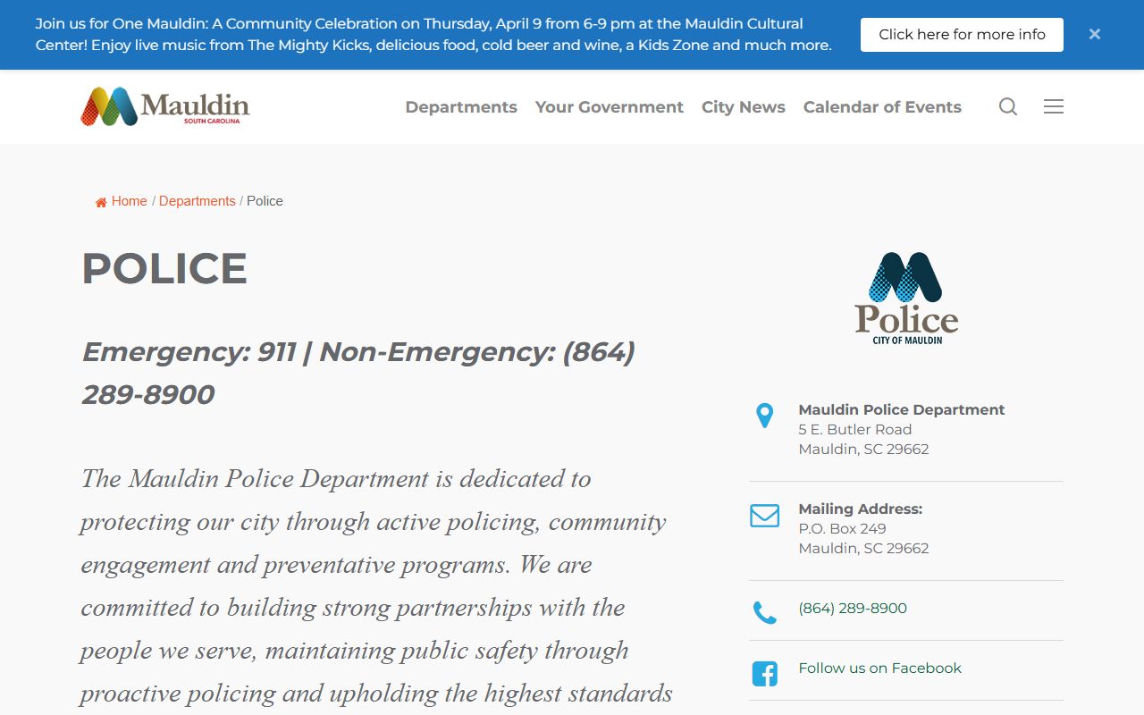 mauldin sex offender police department