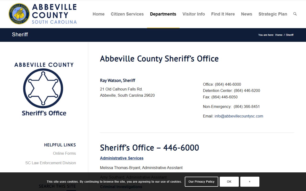 abbeville County sex offender registry sheriff office