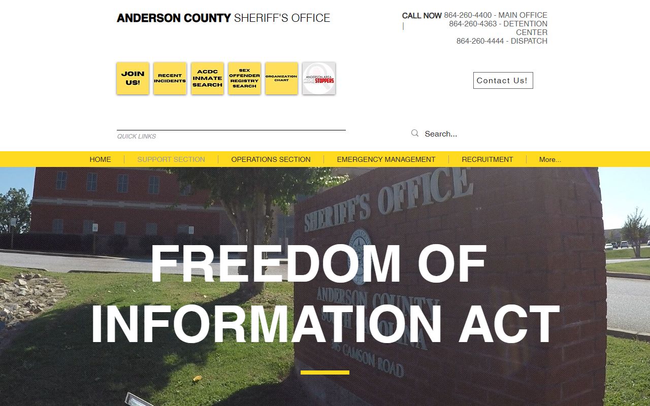 anderson County sex offender registry sheriff office