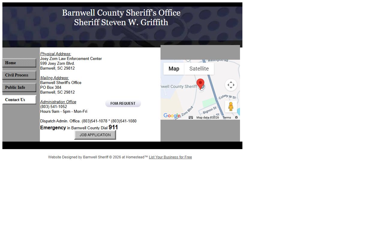 barnwell County sex offender registry sheriff office