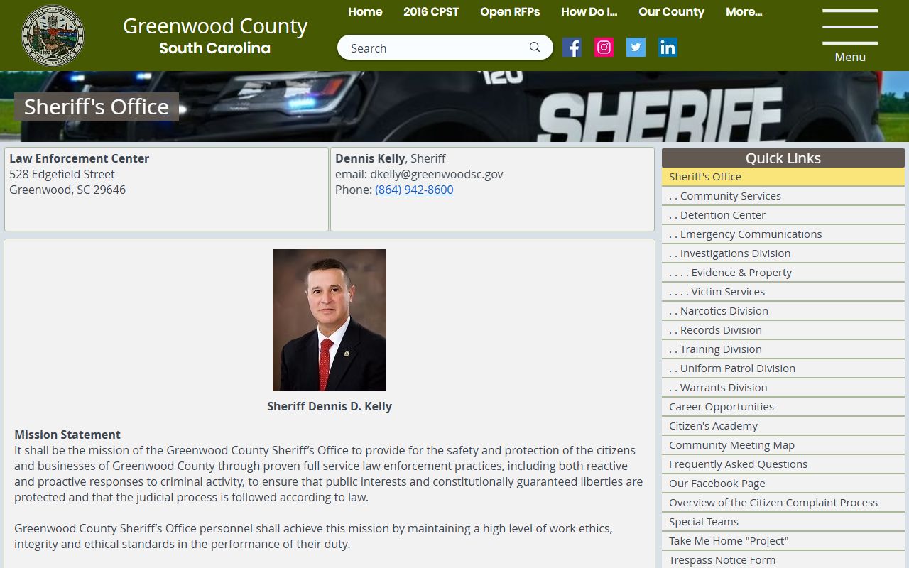 Greenwood County Sheriff's Office sex offender registry resources