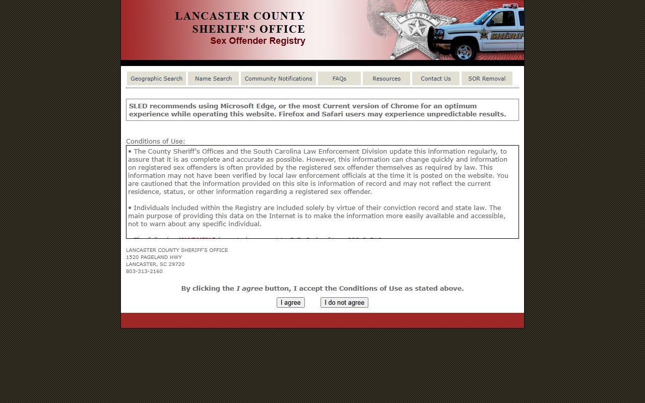 lancaster County sex offender registry