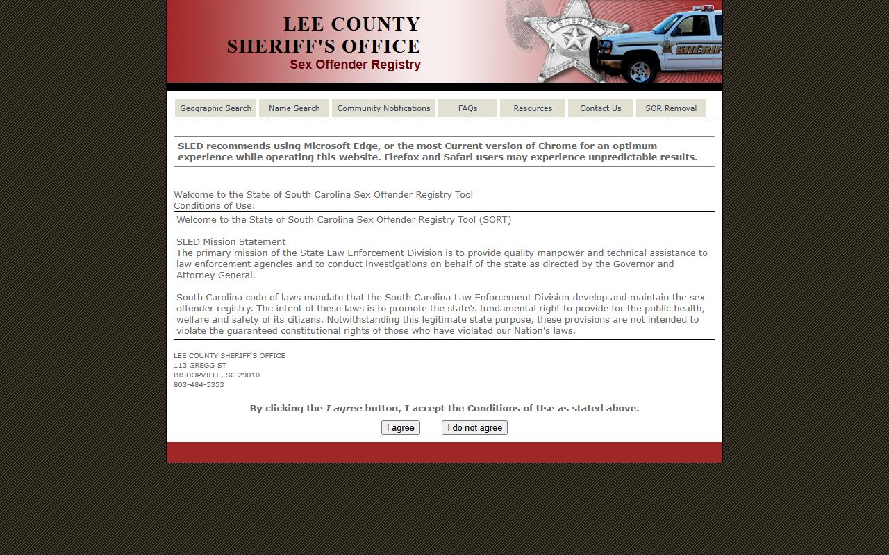 lee County sex offender registry