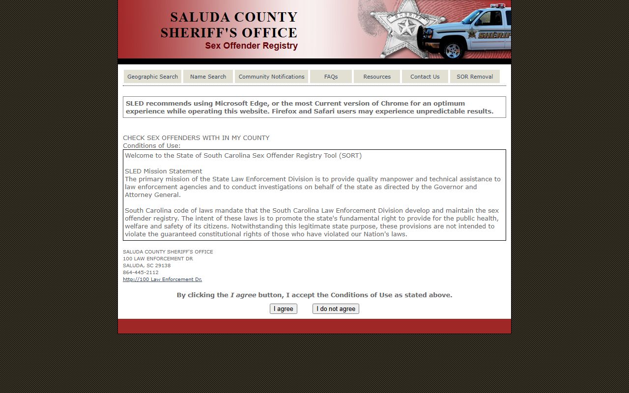 saluda county sex offender registry