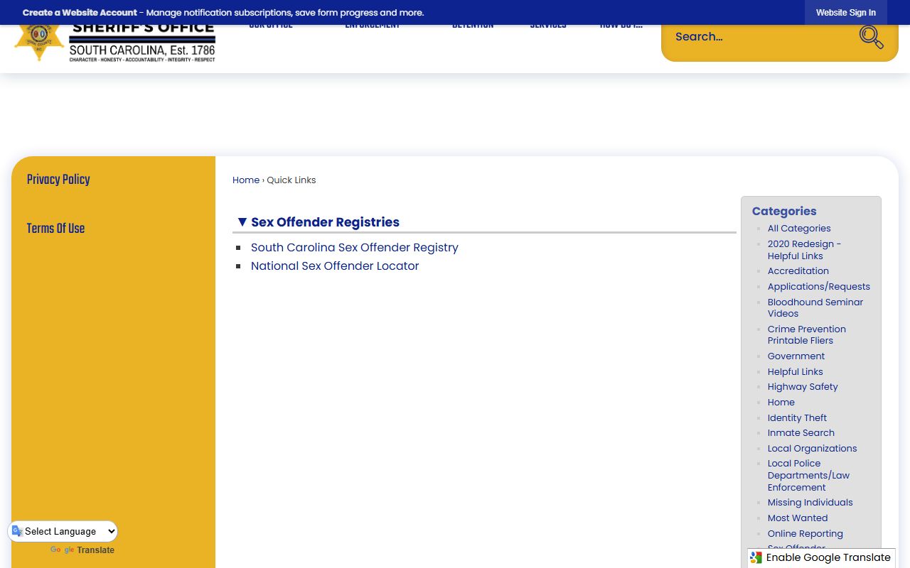 york county sheriff office sex offender registry unit